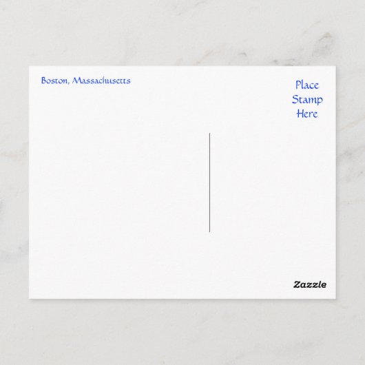 ボストンマサチューセッツ州スカイラインアットサンセットポストカード ポストカード (裏面)