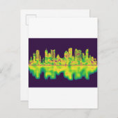 ボストンマサチューセッツ州スカイライン インビテーションポストカード (正面/裏面)