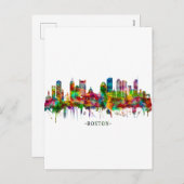 ボストンマサチューセッツ州スカイライン シーズンポストカード (正面/裏面)