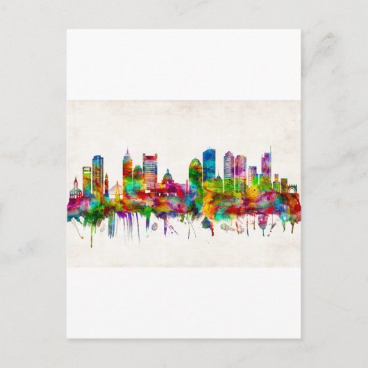 ボストンマサチューセッツ州スカイライン シーズンポストカード (正面)