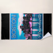 ボストンマサチューセッツ州スカイライン ビーチタオル (正面)