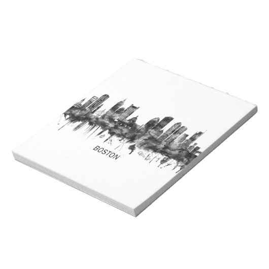 ボストンマサチューセッツ州スカイラインBW ノートパッド (回転)