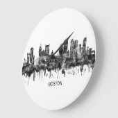 ボストンマサチューセッツ州スカイラインBW ラージ壁時計 (傾斜)