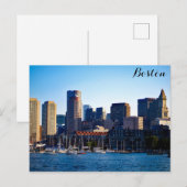 ボストンマサチューセッツ州ダウンタウンシティスカイライン ポストカード (正面/裏面)