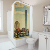 ボストンマサチューセッツ州ヴィンテージ旅行 シャワーカーテン (インサイチュ)