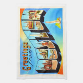 ボストンマサチューセッツ州MAヴィンテージ旅行お土産 キッチンタオル (縦)