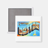 ボストンマサチューセッツ州MAヴィンテージ旅行お土産 マグネット (正面/裏面)