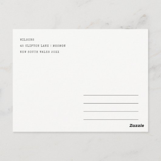 ボストンマサチューセッツ市景水彩ウェディング ポストカード (裏面)