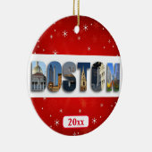 ボストンマサチューセッツ市観光写真クリスマス セラミックオーナメント (右)