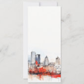 ボストンマサチューセッツ結婚シティスケープのメニューカード 招待状 (裏面)