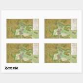 ボストンマサチューセッツ革命的な戦争の地図 長方形シール (シート)