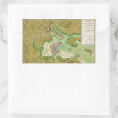 ボストンマサチューセッツ革命的な戦争の地図 長方形シール (バッグ)