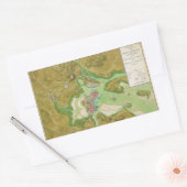 ボストンマサチューセッツ革命的な戦争の地図 長方形シール (封筒)