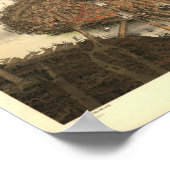 ボストンマサチューセッツ1877アンティークパノラママップ ポスター (角)