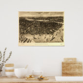 ボストンマサチューセッツ1905アンティークパノラママップ ポスター (キッチン)