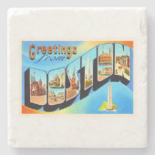 ボストンマサチューセッツMAヴィンテージトラベル土産 ストーンコースター (正面)