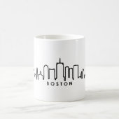 ボストンマサチューセッツUSAシティスカイラインシルエット コーヒーマグカップ (中央)