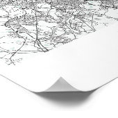 ボストンマサチューツブルーウォーター通りの地図 ポスター (角)