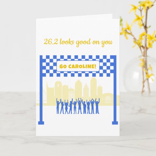 ボストンマラソン26.2走破おめでとう カード (黄色い花)