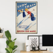 ボストンメインヴィンテージトラベルポスターアドレトロプリント ポスター (ホームオフィス)