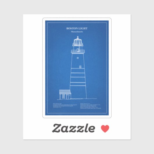 ボストンライトハウス – マサチューセッツ州 – AD シール (シート)
