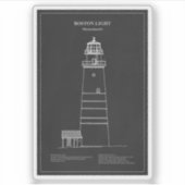 ボストンライトハウス – マサチューセッツ州 – PD シール (正面)