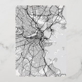 ボストンラブロケーター |都市マップ日付を保存L+L 箔招待状 (裏面)