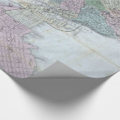 ボストンヴィンテージの地図（1870年） ラッピングペーパー (コーナー)