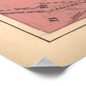 ボストンヴィンテージの地図（1871年） ポスター (角)