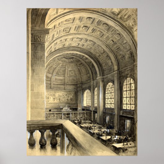 ボストン公共図書館ベイスホール1896 ポスター (正面)