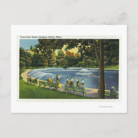 ボストン共通カエル池の景色 ポストカード (正面)