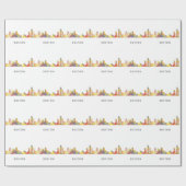 ボストン固まり。 スカイラインWB1- ラッピングペーパー (フラット)