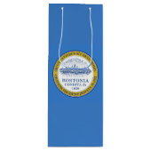 ボストン国旗、マサチューセッツ州ワイン抱き枕 ワインギフトバッグ (正面)