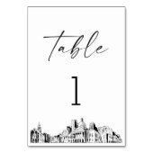 ボストン天窓テーブル番号3.5x5カード テーブルナンバー (正面)