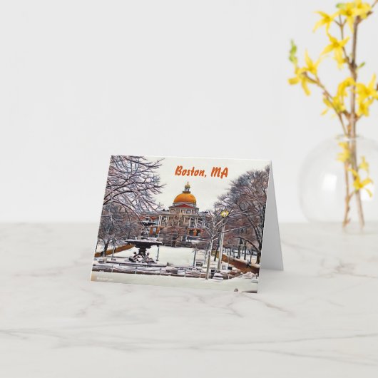 ボストン州ハウスインウィンター カード (黄色い花)