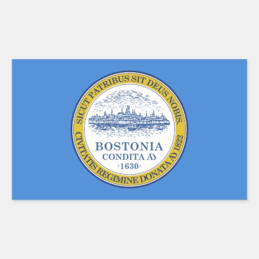 ボストン州旗，マサチューセッツ州立長方形シール 長方形シール (正面)