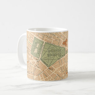 ボストン市ヴィンテージ地図 コーヒーマグカップ