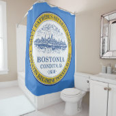 ボストン市旗(マサチューセッツ州) シャワーカーテン (インサイチュ)