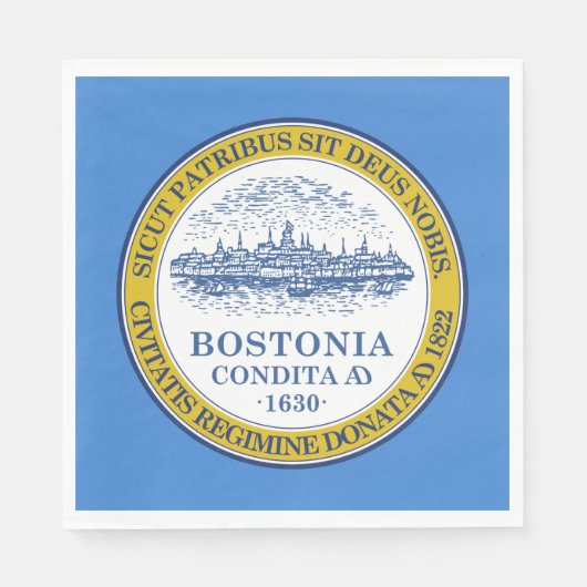 ボストン市旗（マサチューセッツ州） スタンダードランチョンナプキン (正面)