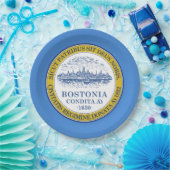 ボストン市旗（マサチューセッツ州） ペーパープレート (パーティー)