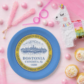 ボストン市旗（マサチューセッツ州） ペーパープレート (パーティー)