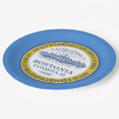 ボストン市旗（マサチューセッツ州） ペーパープレート (アングル)