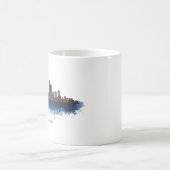 ボストン市街のスカイライン・ウォーターカラー コーヒーマグカップ (中央)