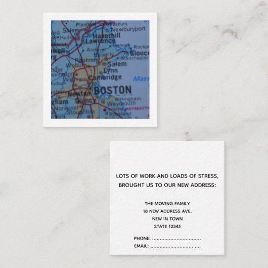 ボストン引っ越しました新しいアドレスカード エンクロージャーカード (正面/裏面)