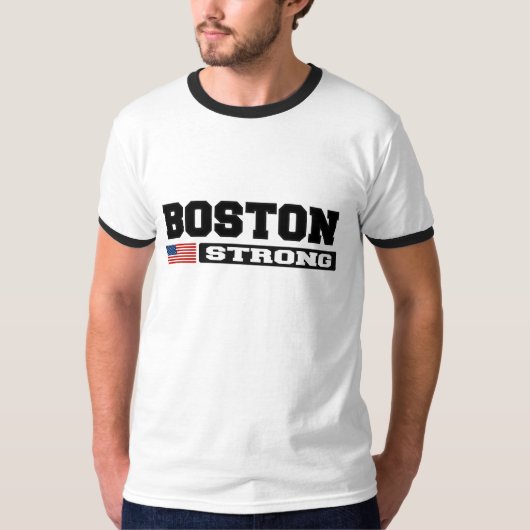 ボストン強い米国旗 Tシャツ (正面)