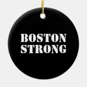 ボストン強い黒と白のクリスマス セラミックオーナメント (裏面)
