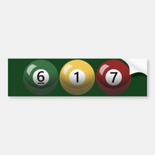 ボストン強い617のビリヤード バンパーステッカー (正面)