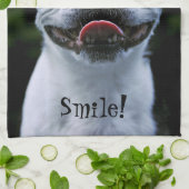 ボストン微笑のテリア キッチンタオル (折り畳み)