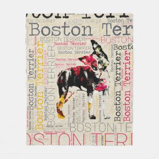 ボストン愛らしいテリア フリースブランケット