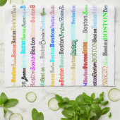 ボストン文字デザインIIキッチンタオル キッチンタオル (折り畳み)